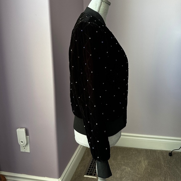 Parker Meredith Velvet Bomber Jacket With Rhinestones - Picture 5 of 11